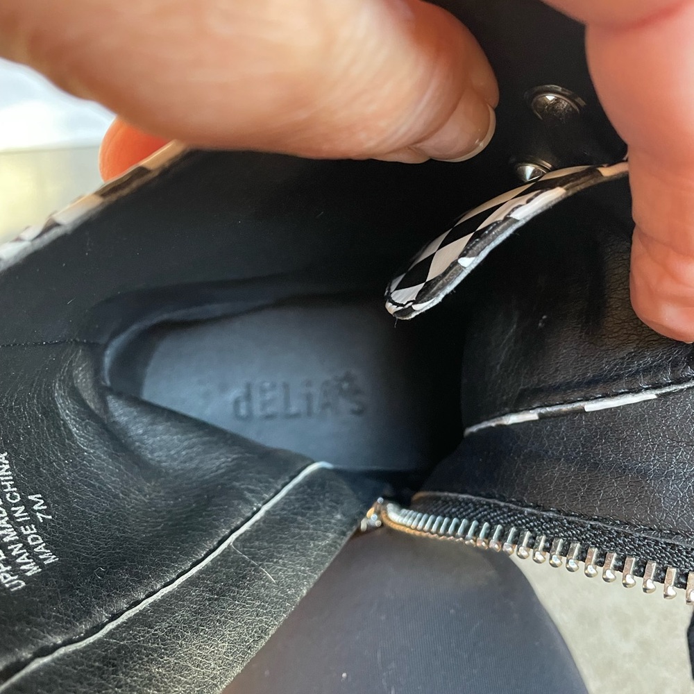 Dolls Kill Black And White Checkered Combat Boots Siz… Gem